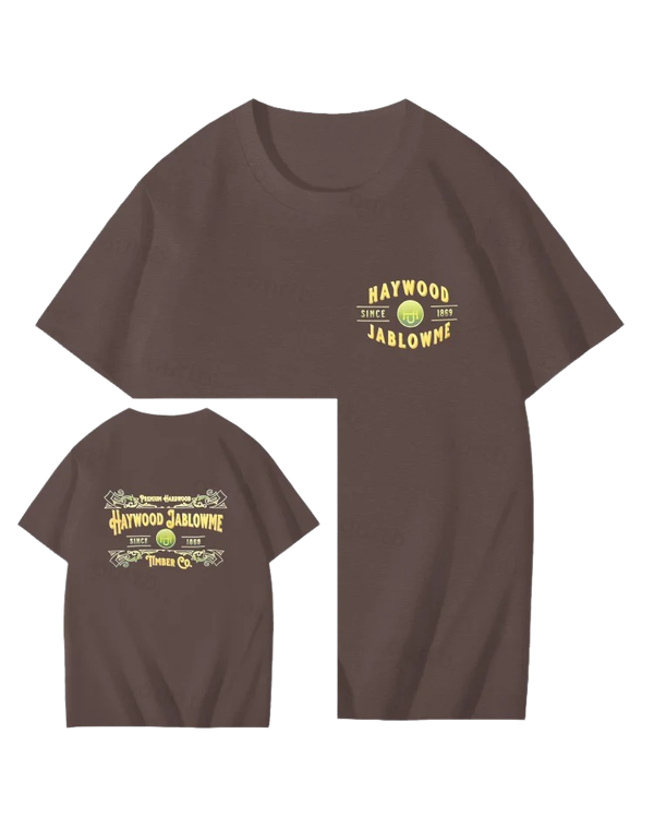 S-5XL Haywood Since 1869 Jablowme Timber Print T-Shirt