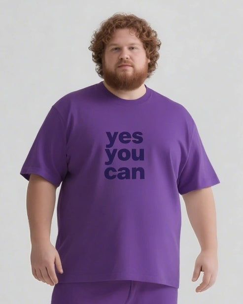 yes you can Slogan T-shirt Shorts Set