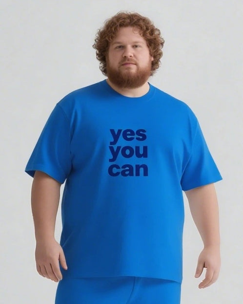 yes you can Slogan T-shirt Shorts Set