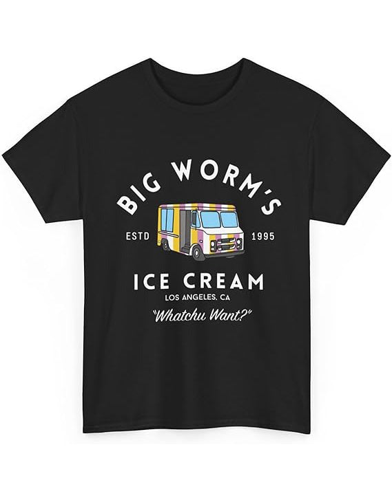 S-5XL Big Worm Ice Cream Funny Graffit T-Shirt
