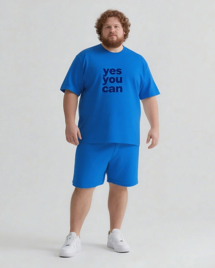 yes you can Slogan T-shirt Shorts Set