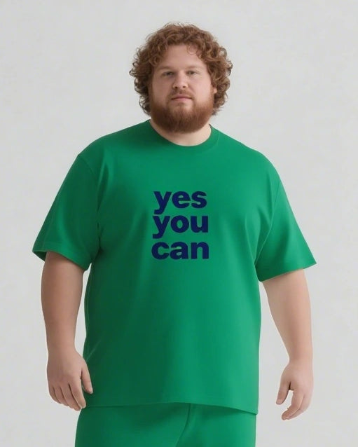yes you can Slogan T-shirt Shorts Set