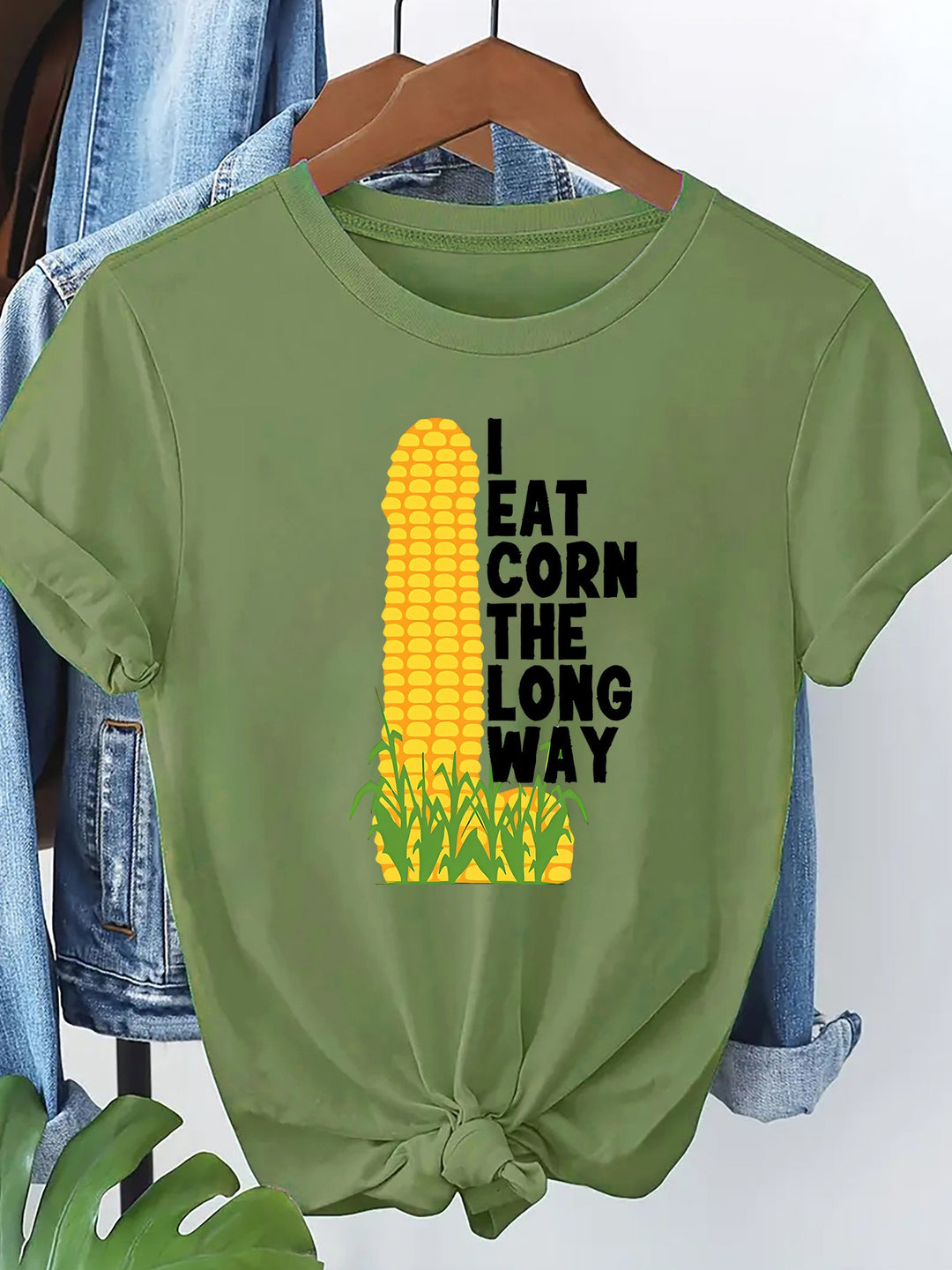 S-2XL I Eat Corn The Long Way 100% Cotton T-Shirt