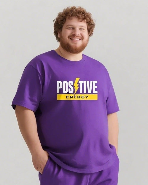 POSITIVE ENERGY Slogan T-shirt Shorts Set