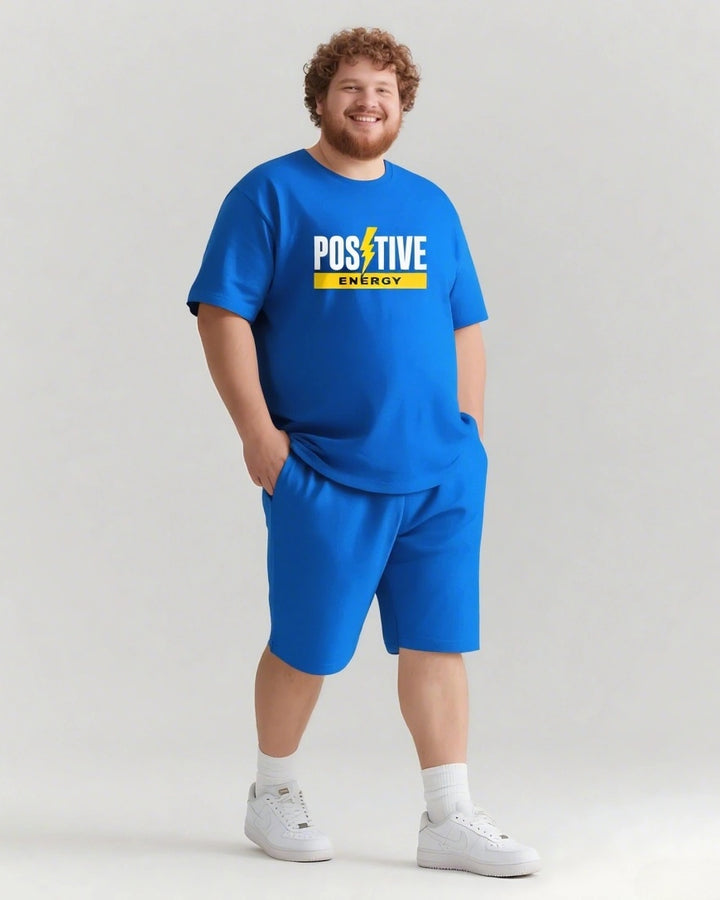POSITIVE ENERGY Slogan T-shirt Shorts Set