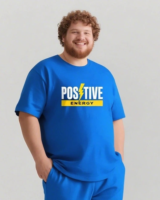POSITIVE ENERGY Slogan T-shirt Shorts Set