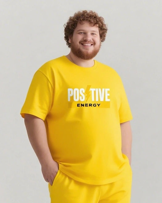 POSITIVE ENERGY Slogan T-shirt Shorts Set