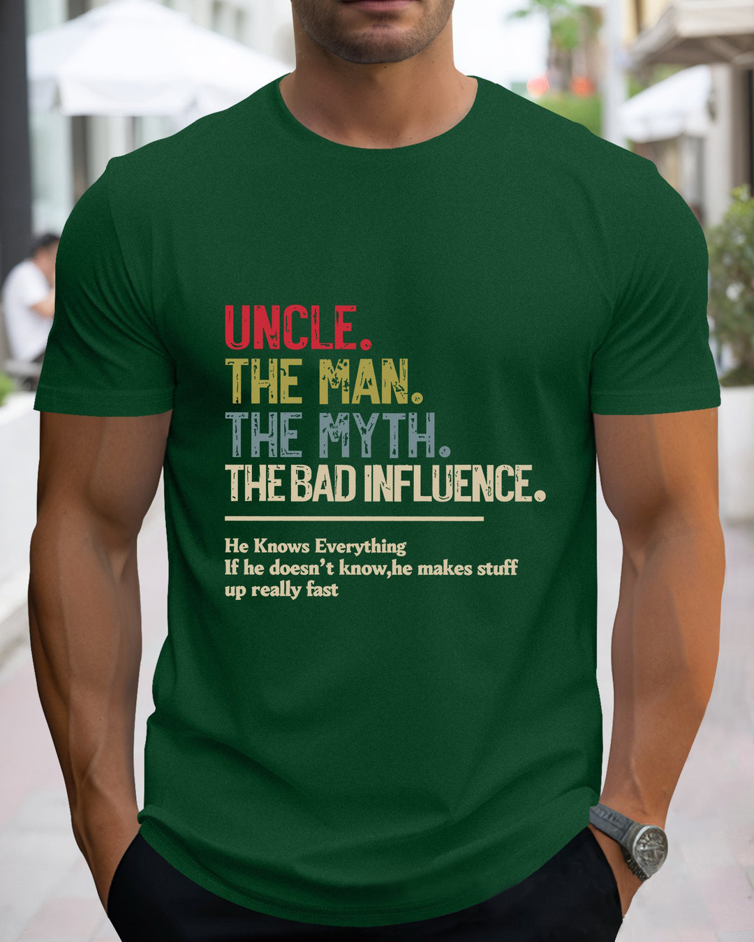 S-2XL Uncle The Man The Myth The Bad Influence Print T-Shirt