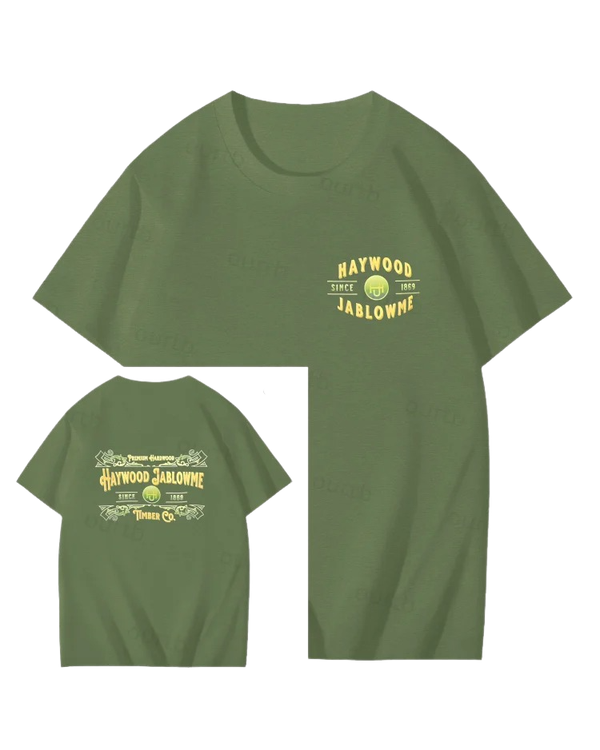 S-5XL Haywood Since 1869 Jablowme Timber Print T-Shirt