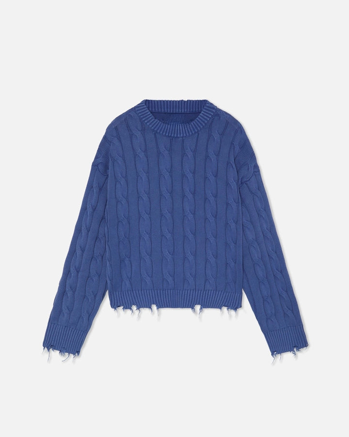 Men's and Women's Ripped Cable Knit Sweaters