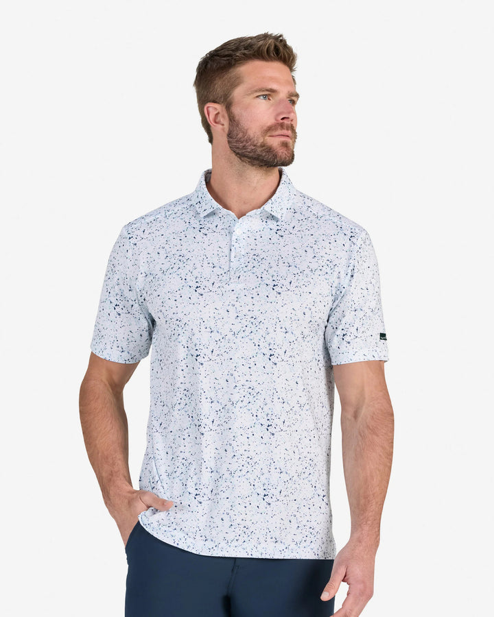 Paint Splatter 3 Navy Core Performance Polo