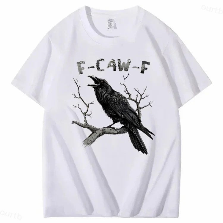 S-2XL F-Caw-F Crow Casual Daily T-Shirt