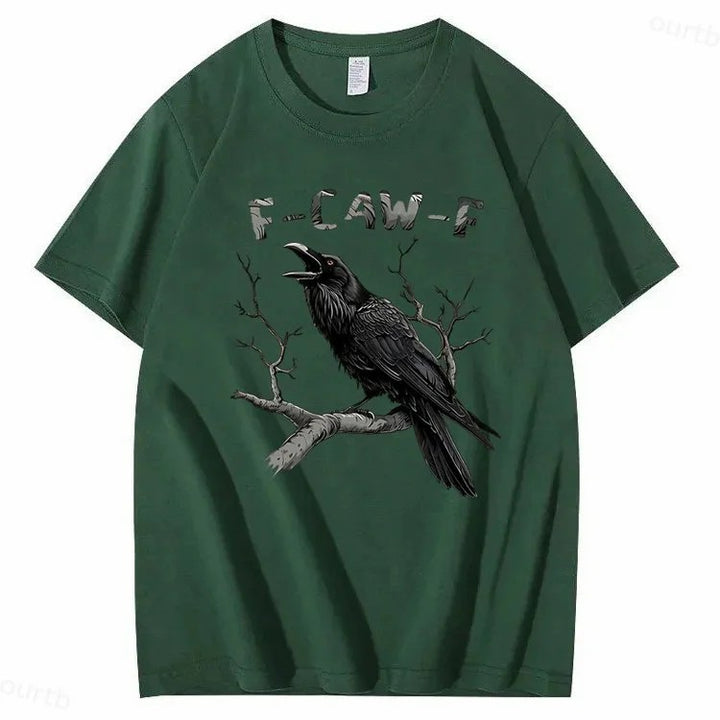 S-2XL F-Caw-F Crow Casual Daily T-Shirt