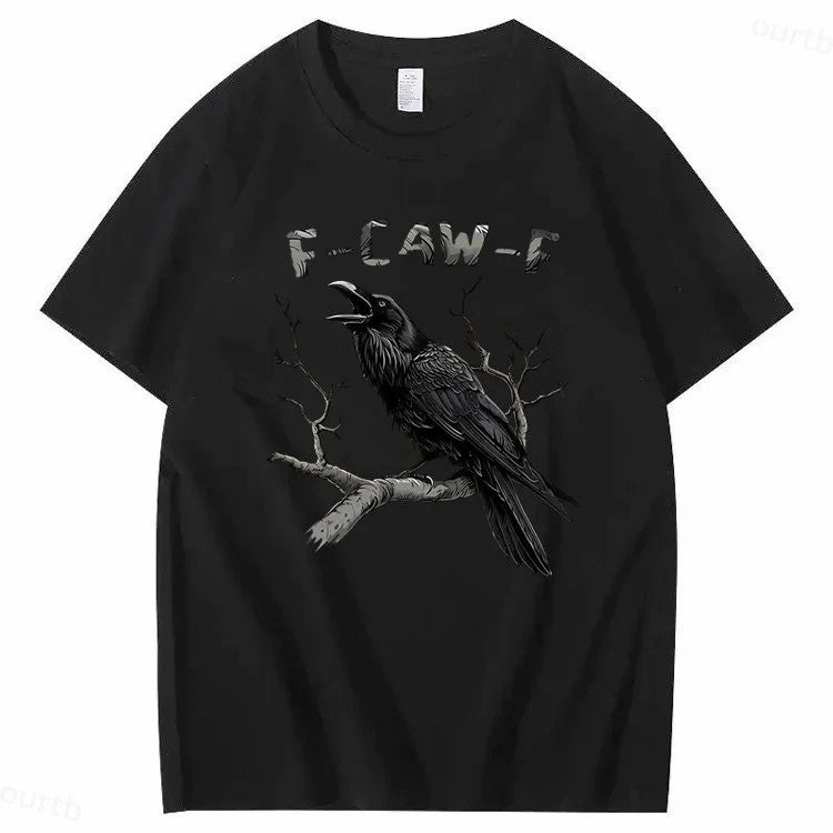S-2XL F-Caw-F Crow Casual Daily T-Shirt