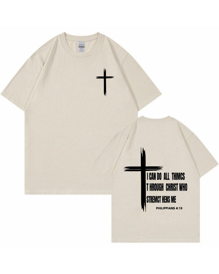 S-3XL I CAN DO ALL THING Funny Cross Casual T-shirts