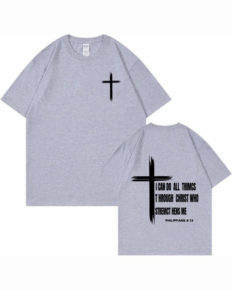 S-3XL I CAN DO ALL THING Funny Cross Casual T-shirts