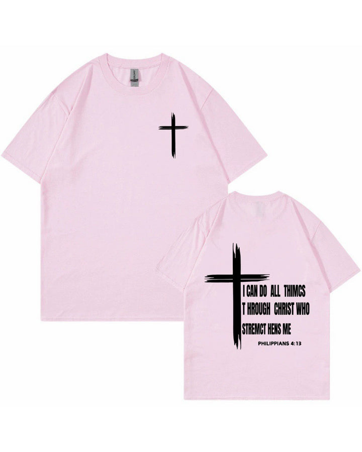 S-3XL I CAN DO ALL THING Funny Cross Casual T-shirts