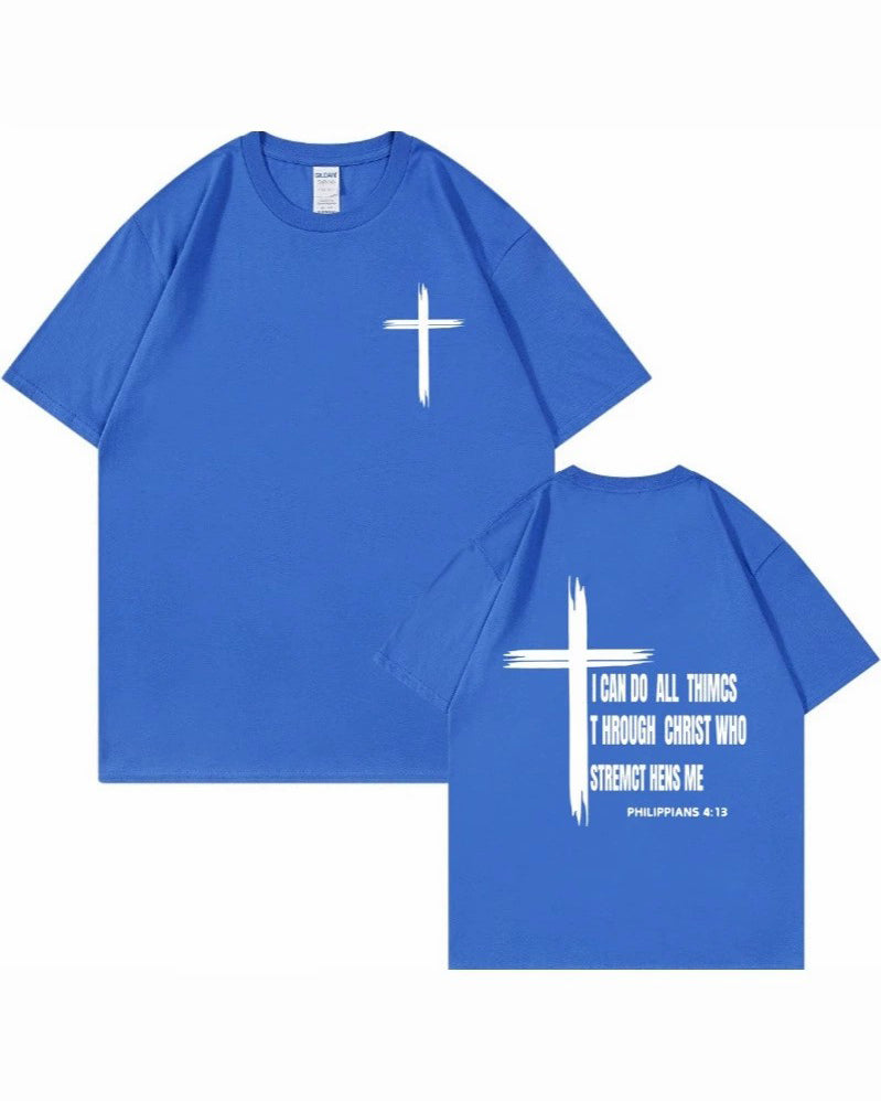 S-3XL I CAN DO ALL THING Funny Cross Casual T-shirts