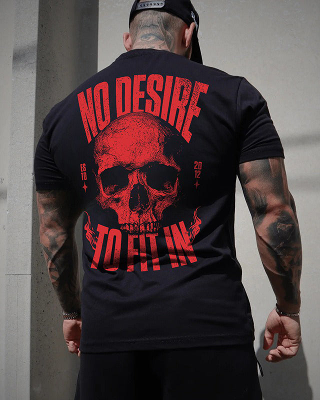 S-6XL No Desire To Fit In 100% Cotton Back Printed T-Shirt