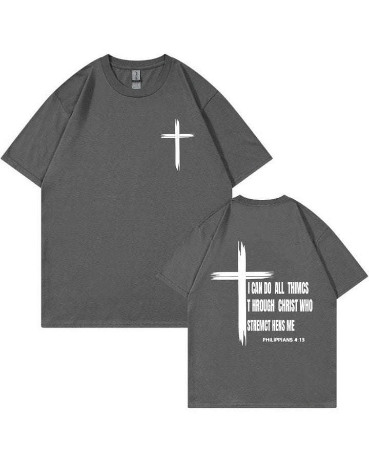 S-3XL I CAN DO ALL THING Funny Cross Casual T-shirts