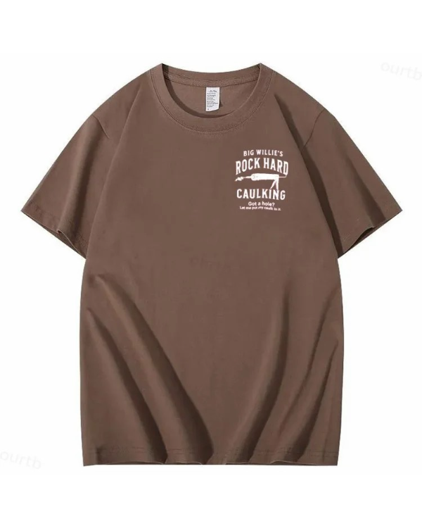 S-5XL Big Willie’s Rock Pattern Print Crew Neck T-Shirt