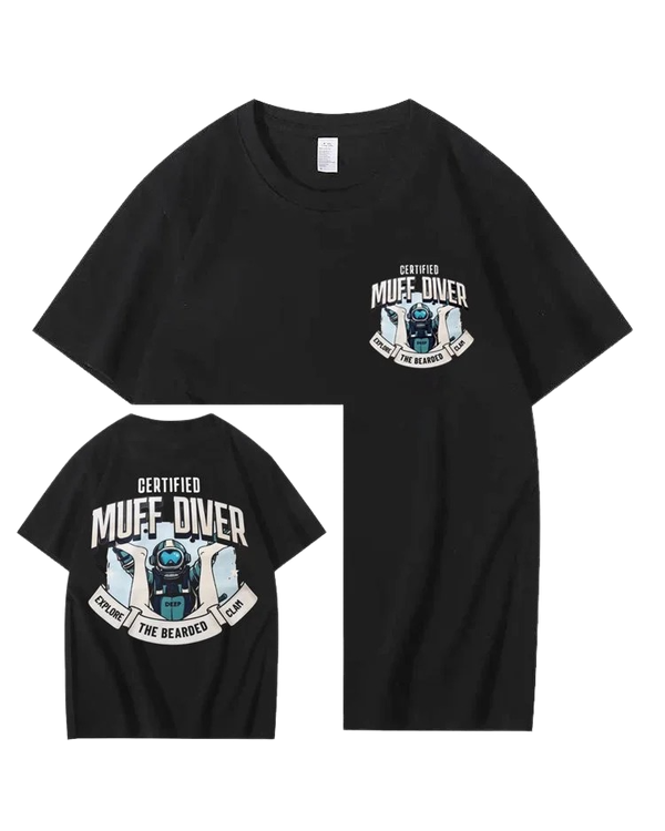 S-5XL Certified Muff Diver Art Pattern Print T-Shirt