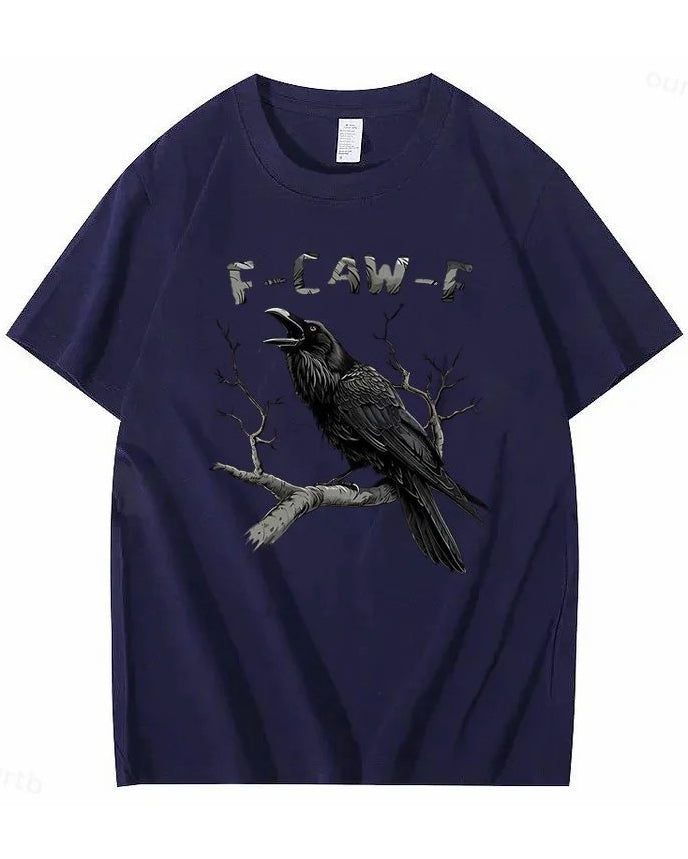 S-2XL F-Caw-F Crow Casual Daily T-Shirt