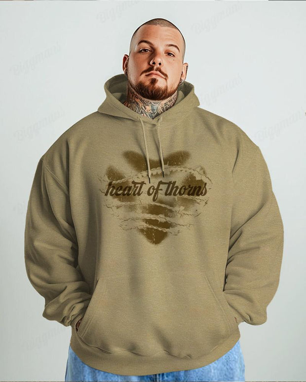 Cotton-Heart Of Thorns Pattern Printed Men's Loose Oversized Sweatshirt