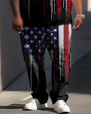 Independence Day Flag Print Large Men's Suit