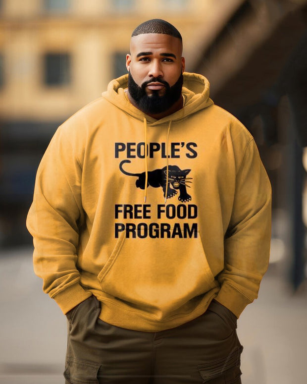 Men's Plus Size People’s Free Food Program Long Sleeve Hoodie