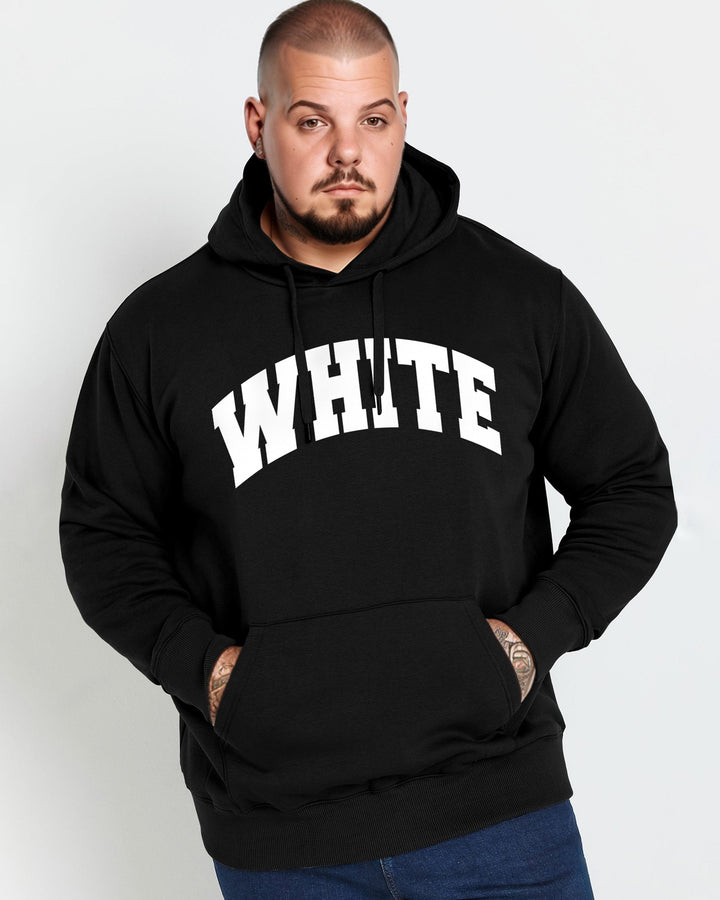 Basic "white" Printed Men's Oversized Cotton Hoodie