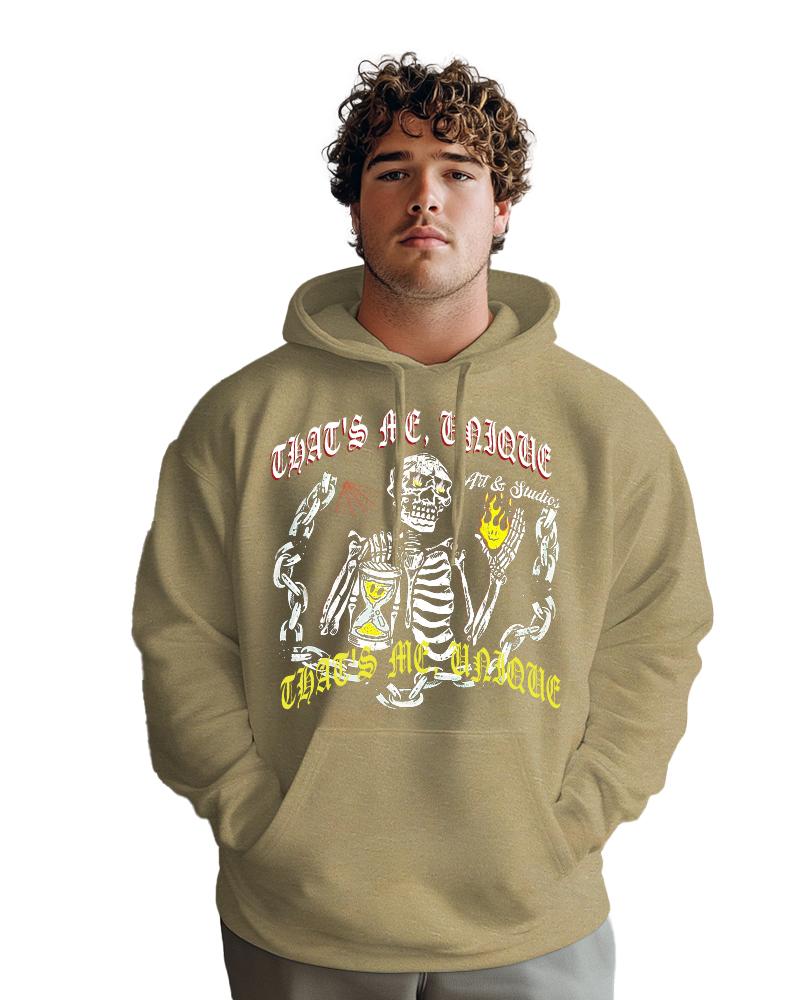 Cotton-yearning For The Bright Skull Print Men's Loose Oversized Sweater