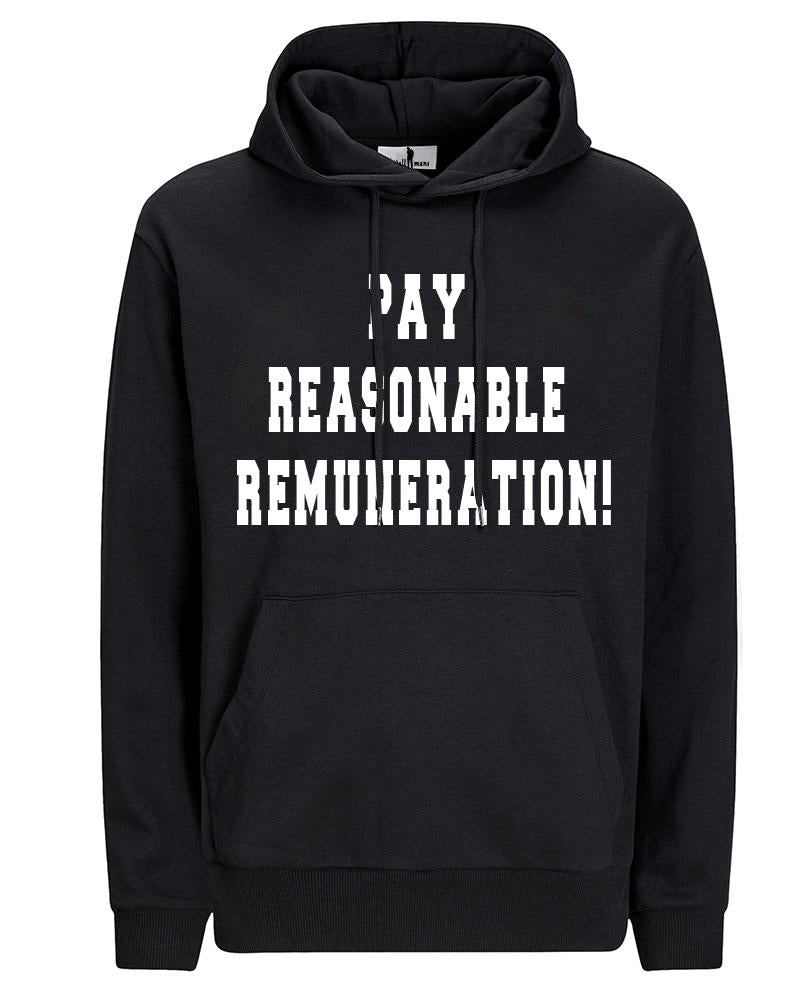 "Pay Fair" Slogan Cotton Hoodie Trousers Suit