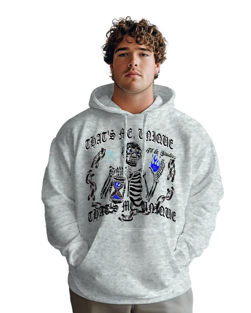 Cotton-yearning For The Bright Skull Print Men's Loose Oversized Sweater