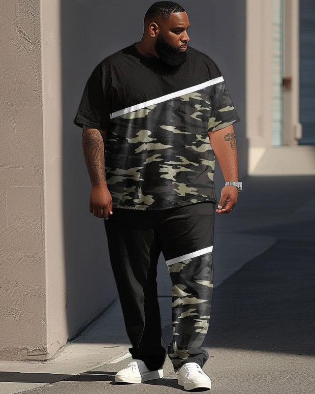 Street Casual Colorblock Camouflage Print Large Men's Suit