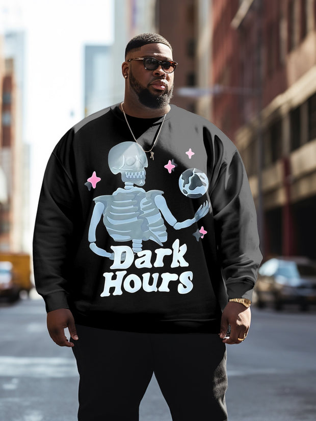 Men's Plus Size Dark Hours Skull Sweatshirt