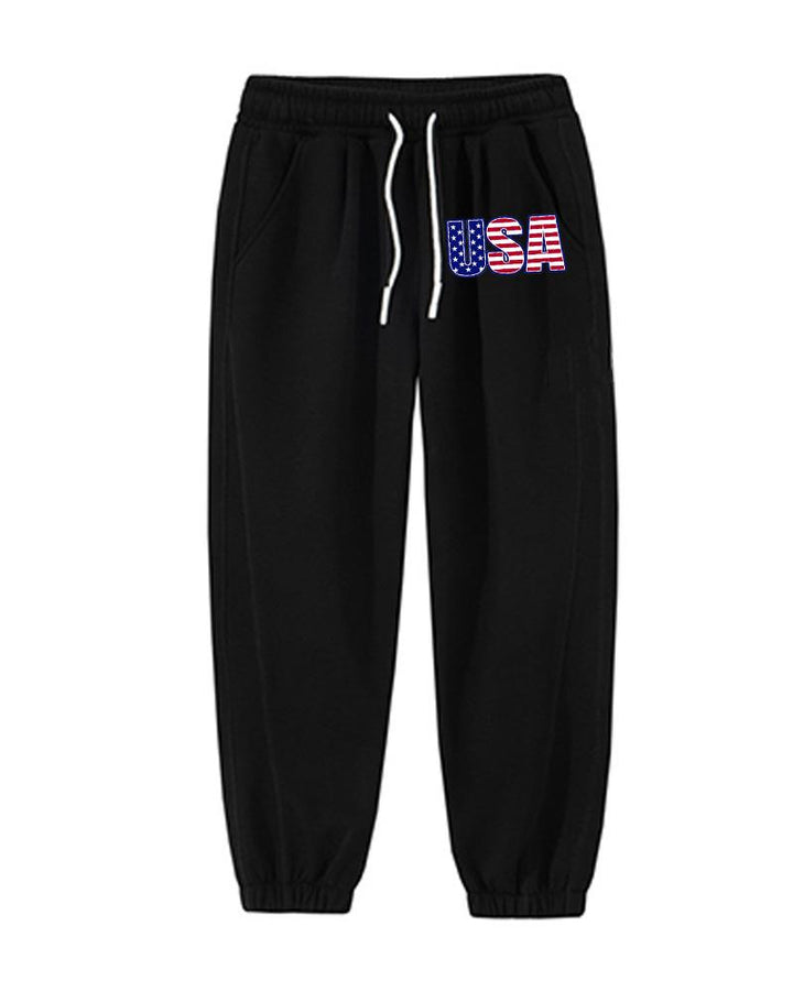 Men's Plus Size Casual Make America Great Again Bundled Foot Cotton Hoodie Trousers Suit