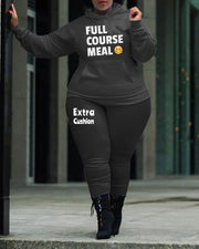 Women's Plus Size Full Course Meal Hoodie Set
