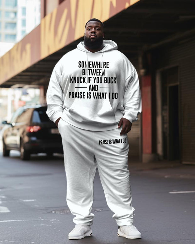 Men's Plus Size Praise Is What I DoHoodie Set of Two