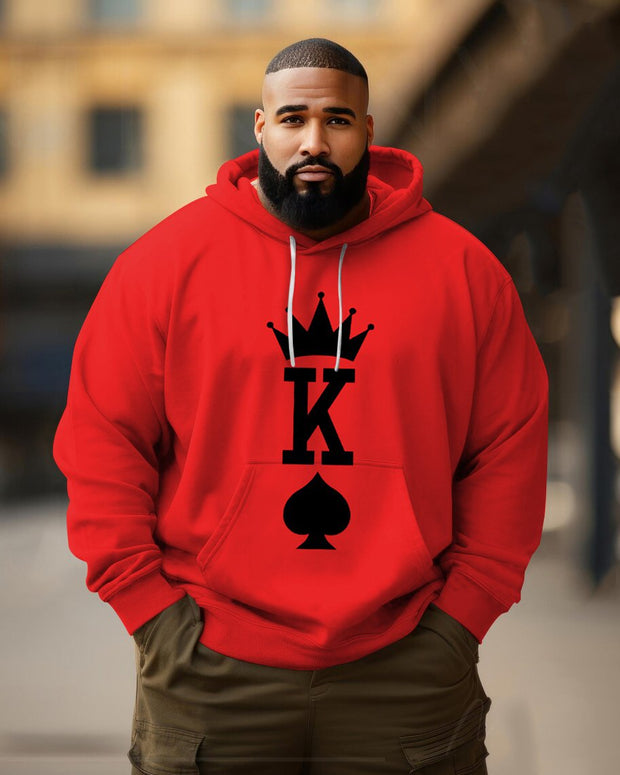 Men's Plus Size King of Spades Long Sleeve Hoodie