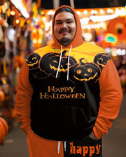 Happy Halloween Print Plus Size Hoodie Suit