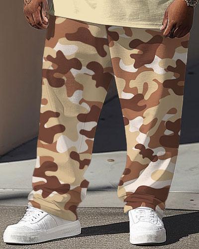 Street Casual Camouflage Basketball Alphabet Print Large Men's Suit