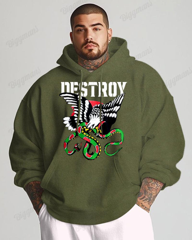 Cotton-Inescapable Prey Pattern Printed Men's Loose Oversized Sweatshirt