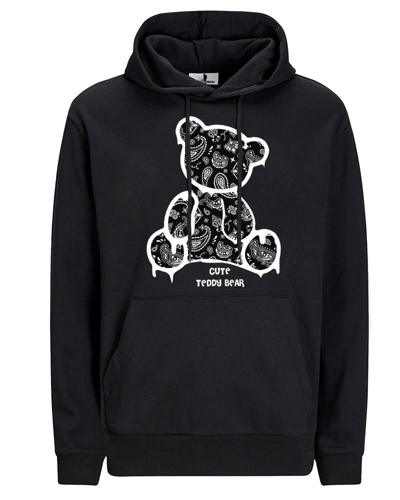 Paisley Teddy Bear Oversized Cotton Hoodie