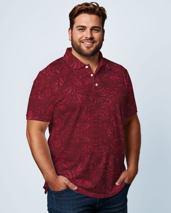 Balinese Swirl Batik Men's Polo Short Sleeve