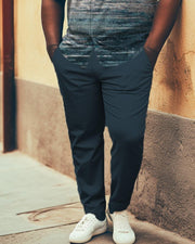 Vintage Gradient Simple Plus-size Men's Short-sleeved Shirt and Pants Suit
