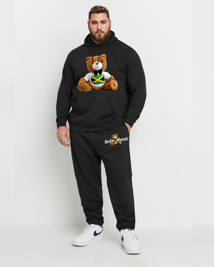 3D Bubble Texture Teddy Bear Cotton Hoodie Trousers Suit