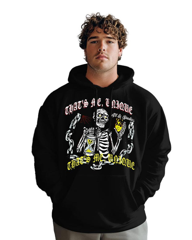 Cotton-yearning For The Bright Skull Print Men's Loose Oversized Sweater