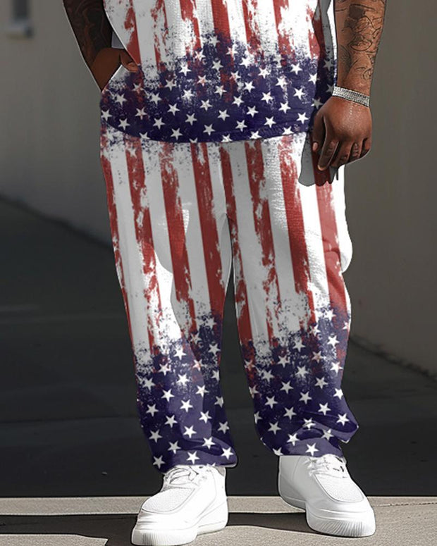 Independence Day Flag Print Large Men's Suit