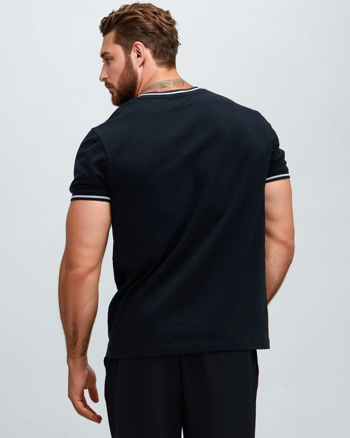 100% Cotton-Simple Charcoal Black Men's Plus Size Short Sleeve T-Shirt